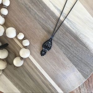 Gunmetal Pendant Necklace